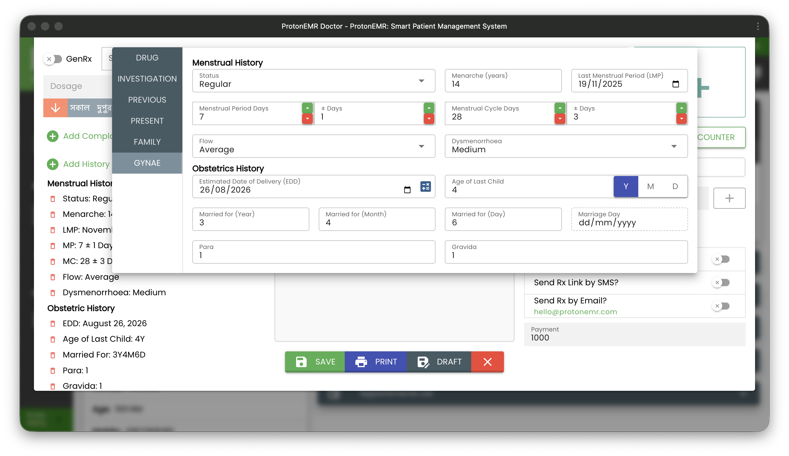 ProtonEMR-Gynecologist-Features